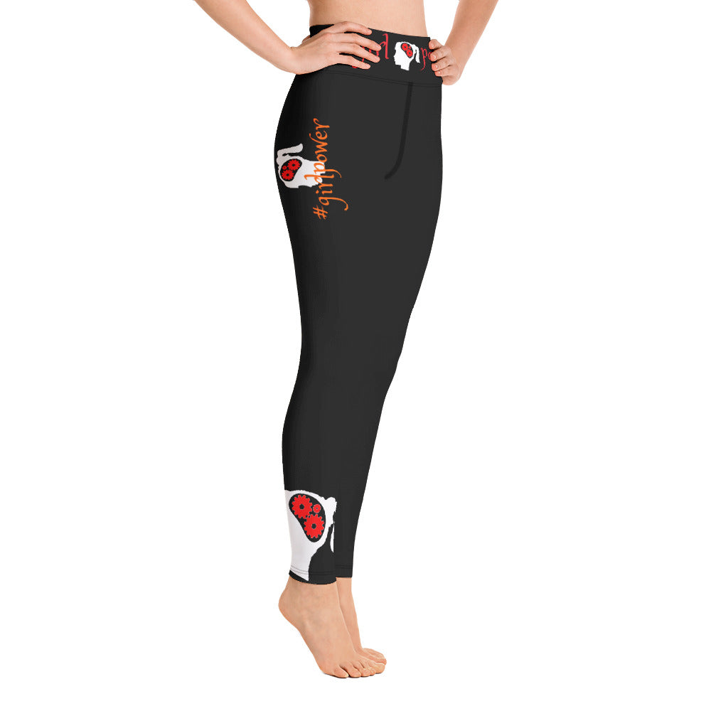 Wine or Plum Unique Arty Leggings- #girlpower. Yoga Pants, Gym Wear for Fit Girls- Beige, Black. WickedYo.